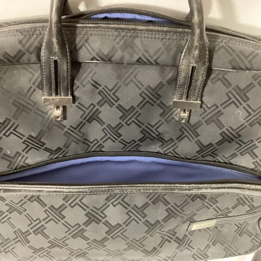 Tumi Signature -Black Exterior/Blue Interior -Padded Laptop Bag -Shoulder Strap